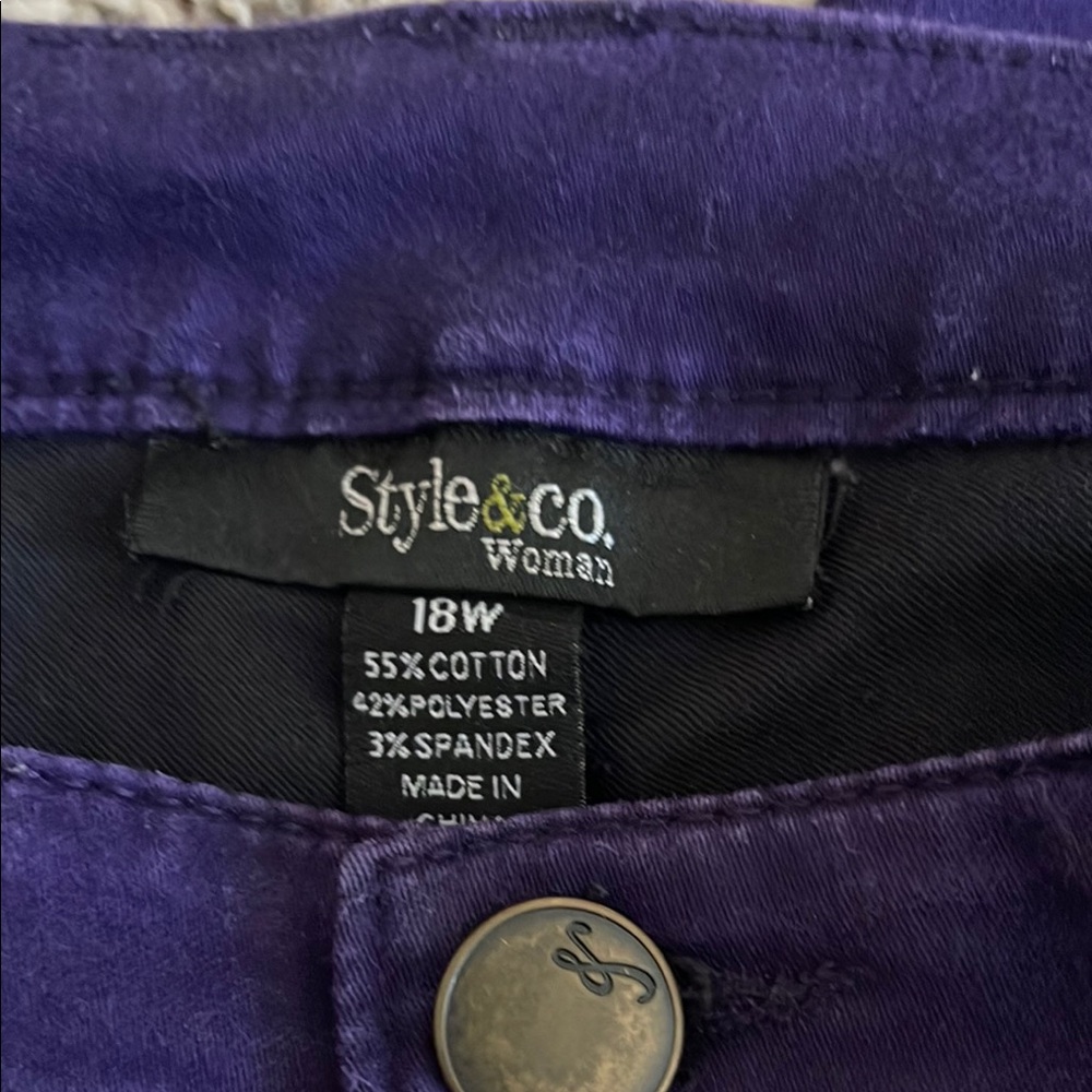 Style & Co. Deep Purple Trousers
